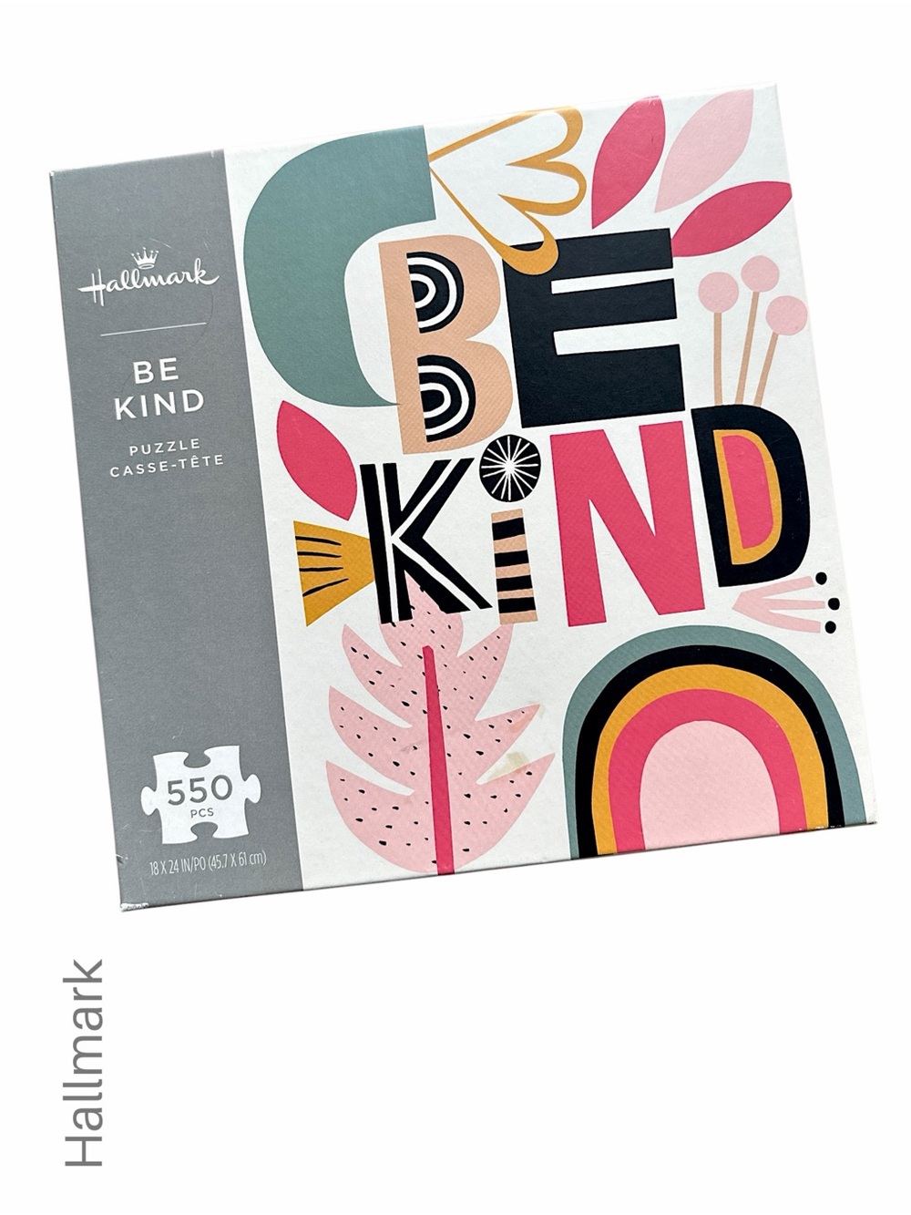 HALLMARK NEW IN BOX 550 PIECE BE KIND PUZZLE PINK BLACK TEAL 18 x 24